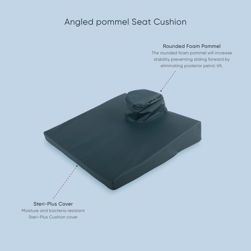 angled cushion, pommel wedge cushion, angled cushion, wheelchair cushion