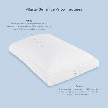 allergy pillow, sensitive allergy pillow, therapeutic pillow