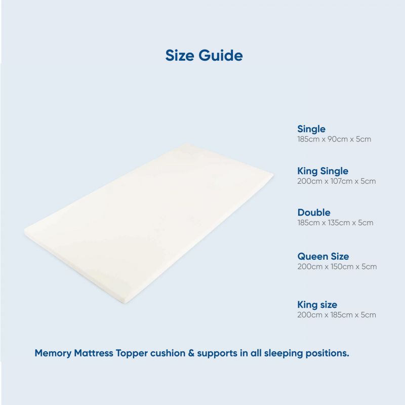 Memory Foam Mattress Topper - Pressure Diffusing Mattress Pad