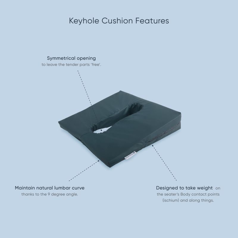 Keyhole Comfort Cushion, wheelchair cushion, seat cushion